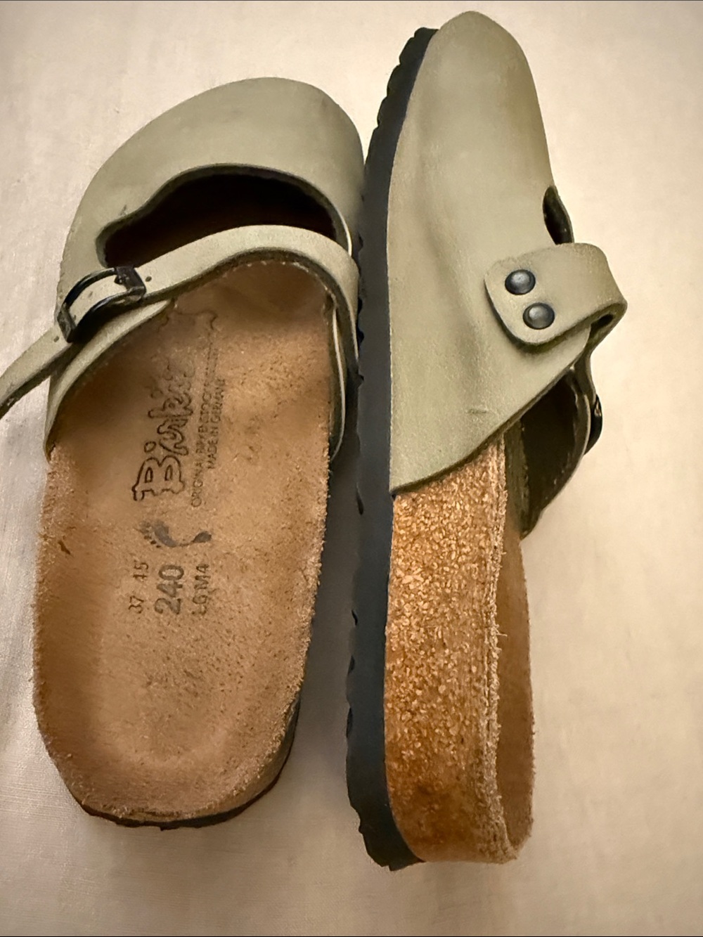 Women’s Clog Mules in Light Olive size 37 N (L6, M4) - Picture 6 of 9